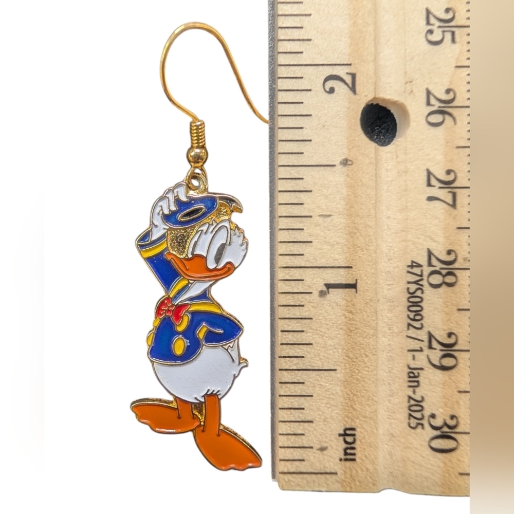 Donald Duck Enamel Earrings - Picture 3 of 3